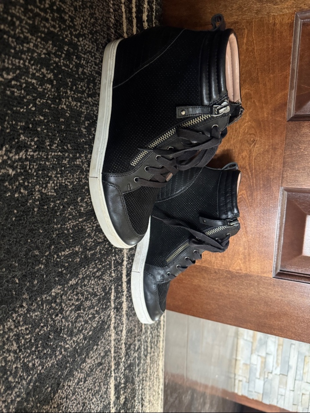 Women’s Black High-Top Casual Sneakers